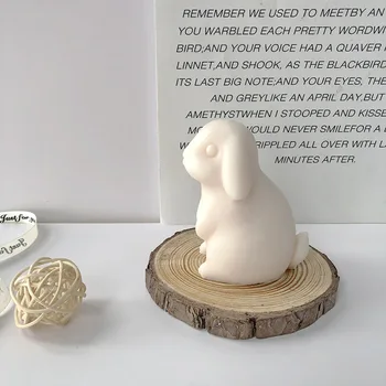 3D Стоящая Мультяшная Милая Свеча с Кроликом Силиконовая Форма DIY Форма для мыла с Кроликом Пасхальная Свеча Силиконовая Форма Принадлежности для изготовления свечей