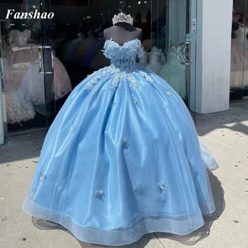 Fanshao pd053 Пышные Платья с Бабочкой и Корсетом из Бисера Sweet 16 Dress Vestidos De 15 Anos Masquerade xv Dress