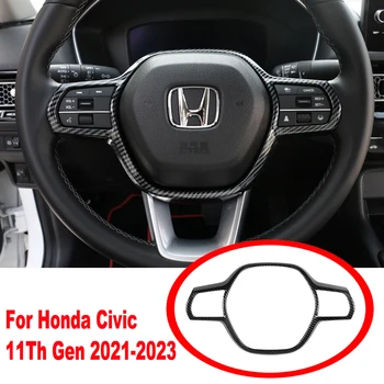 Для Honda Civic 11-го поколения 2021-2023 Отделка рамы панели рулевого колеса автомобиля Декоративная наклейка Интерьер ABS Автоаксессуары