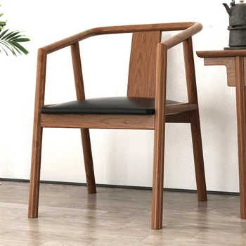 Домашние стулья для столовой из орехового дерева, Новый чайный стул для гостиной в китайском стиле, Деревянный стул для конференций со спинкой, обеденный стул