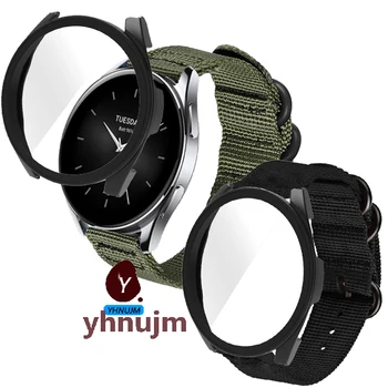 Нейлоновый плетеный ремешок + чехол для Xiaomi Watch S2 42 мм 46 мм браслет Повседневный браслет для Xiaomi Mi Watch S2 Аксессуары для ремешка