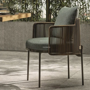 Современные стулья для гостиной из ротанга Уличный Дизайнерский стул Скандинавское Роскошное кресло со спинкой Обеденный Стул Мебель для салона Канапе HY